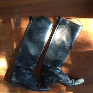 Vogel custom black field boots